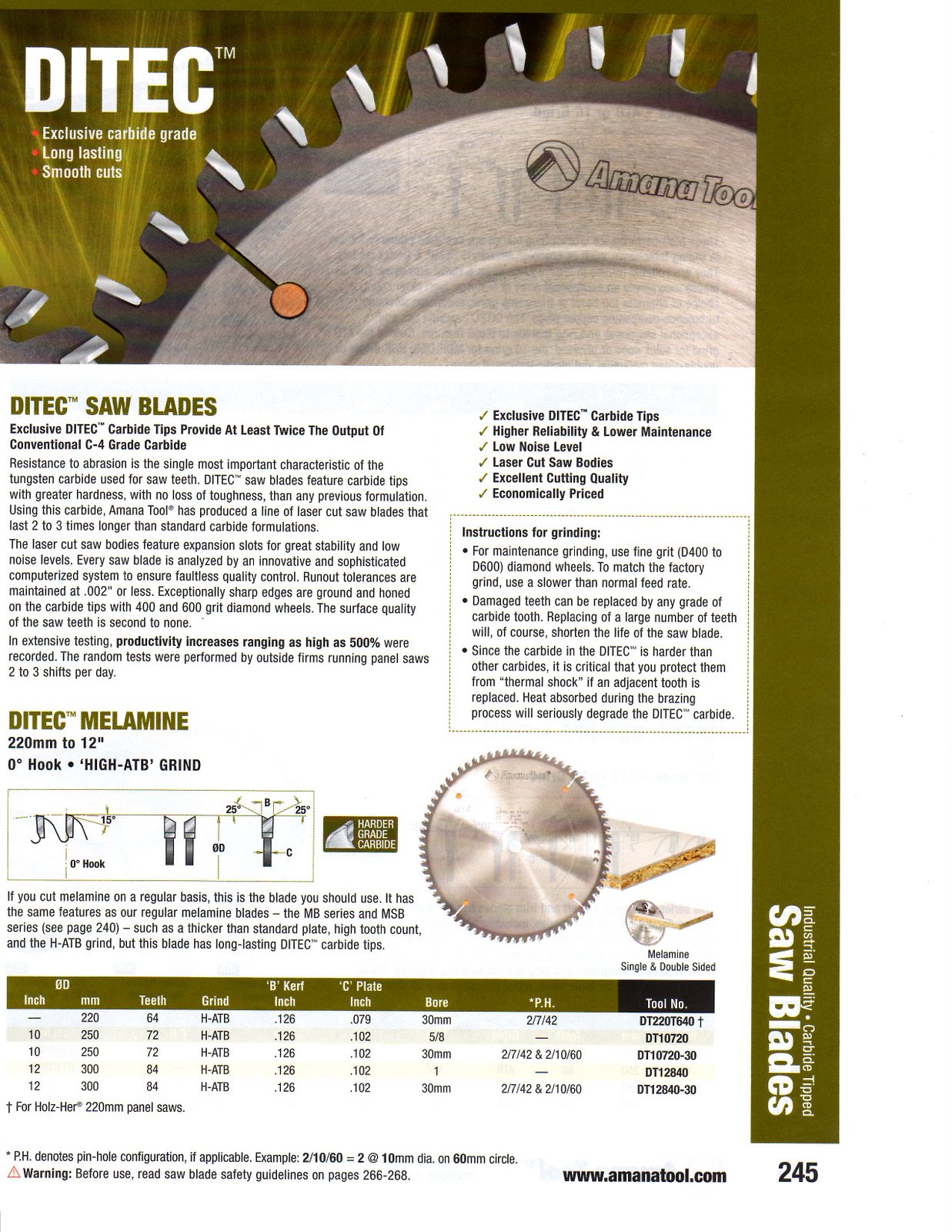 Amana DITEC Saw Blades